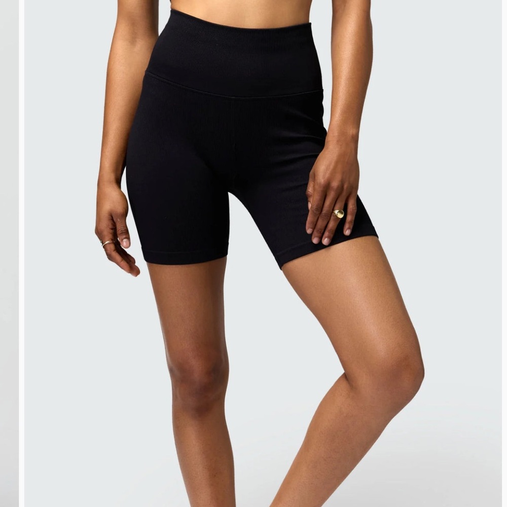 Spiritual Gangster black wide ribbed biker shorts size XS/S